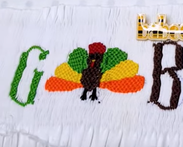 Tip to embroider Thanksgiving turkey patterns