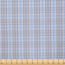 M81- Baby blue, grey, white plaid fabric