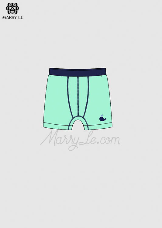 Navy whale embroidery boy underwear  - MD261