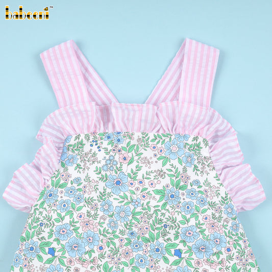 Floral Blue And Pink Accent For Girl - DR3892