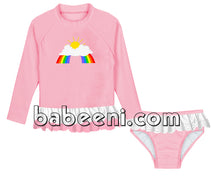 Pretty rainbow appliqued tankini for little girl - SW 390