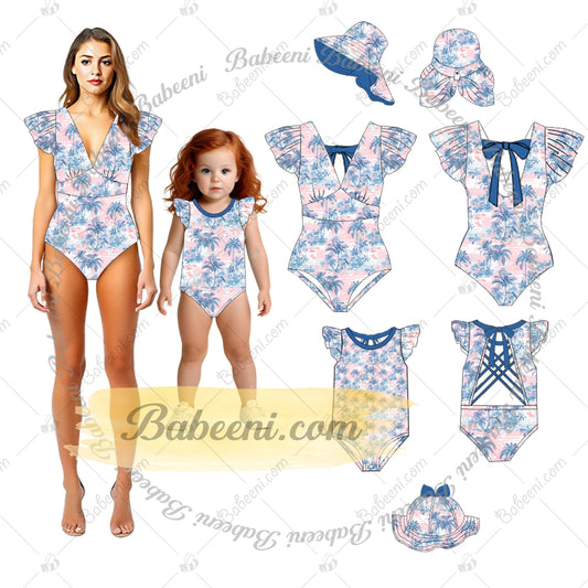 1-pieces Puff sleeve swimsuit For Lady Colorful Spring-Summer pattern - DR4202