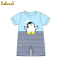 Lovely penguin applique boy romper  – BC 1067