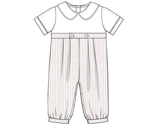 C28- Khaki Pinstripe fabric