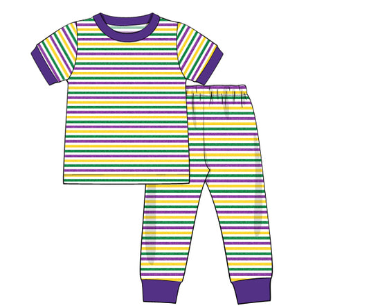 K340- yellow, green, purple knit printing 4.0