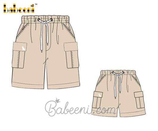 Cream khaki daddy & me short – DM 15