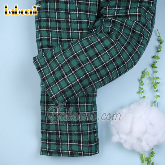 Green & white tartan boy bottom - BT 64