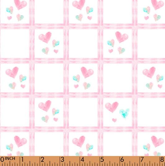 F170- heart in pink windowpane pique printing 4.0