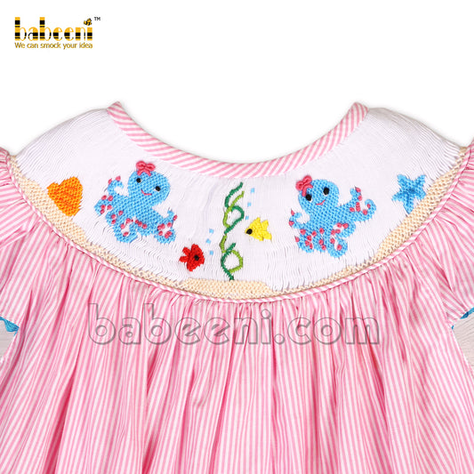 Beautiful octopus smocked bishop dress - DR 3130