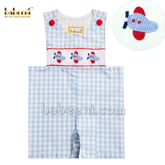 Airplane crochet boy shortall - BC 938