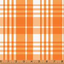 M54 - Orange and white plaid fabric