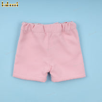 Pink Wool Short With Detachable Bow For Girl - BT96