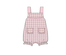 M63 - Tan & BabyPink plaid fabric