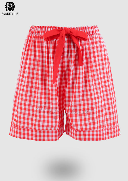 RED GINGHAM SHORT - MD436