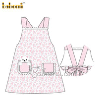 Lovely cat applique baby dress – DR 3491