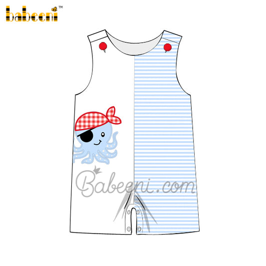 Octopus applique boy shortall – BC 1051