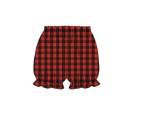 O24- black, Red plaid linen fabric