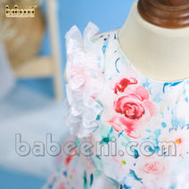 Ruffle floral jacquard baby dress - DR 3264