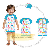 Set Swimwear For Boys Spring-Summer prints with a lot of fishs undersea pattern - BC1311