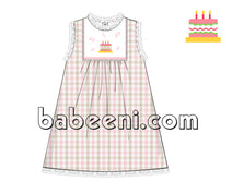 Beautiful shadow-embroidered birthday dress for lovely girl- DR 2576