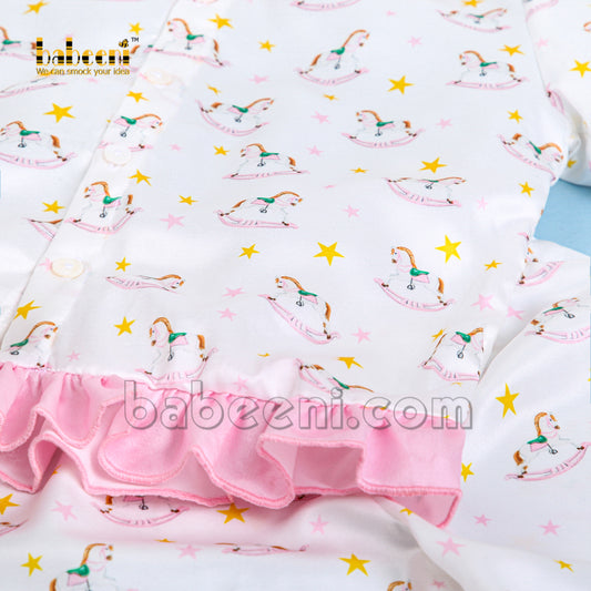 Rocking horse girl silk satin pajama - PJ 51