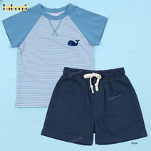 Applique Whale Stone Blue For Boy - BC1142