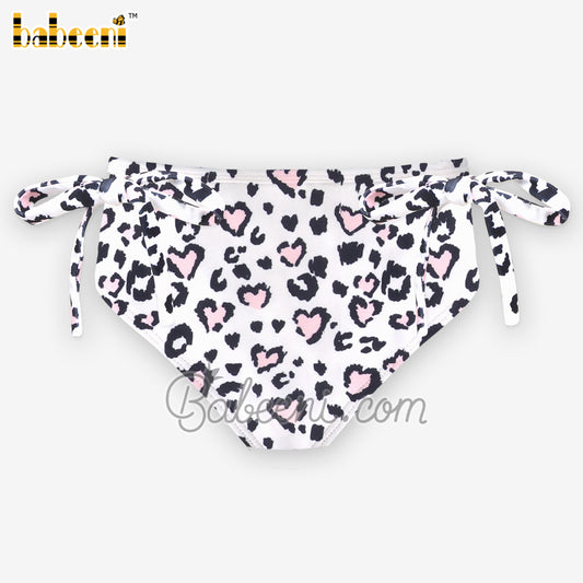 White Cheetah printed swimwear for little girls - SW 586