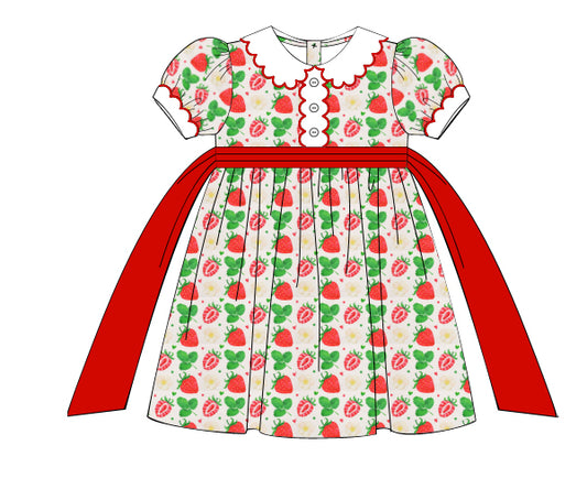 F124- strawberry woven printing 4.0