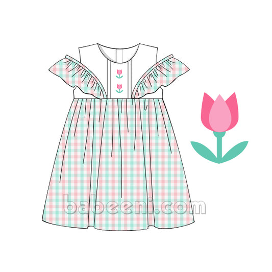 Beautiful tulip embroidery dress - DR 2620