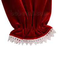 Baby Girl red velvet lace dress- DR 2783