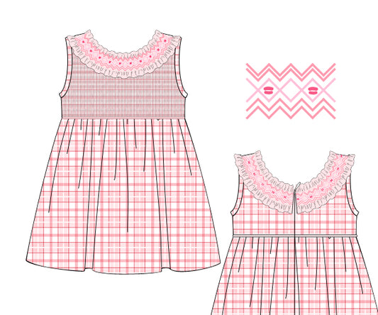 PP190 - pink white plaid 2 print 4.0