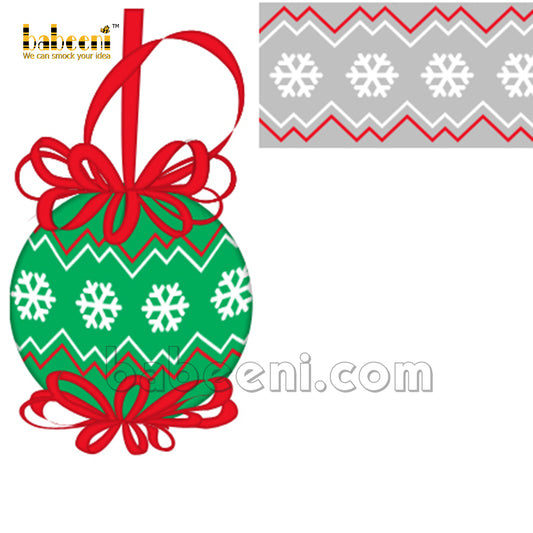 Geometric smocked Christmas ornament - CO 13