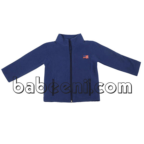 Adorable navy long-sleeve appliqued jacket - PO 23