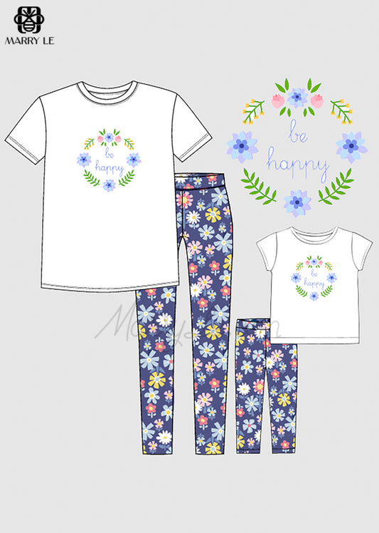 HAND EMBROIDERY MOMMY AND GIRL MATCHING OUTFIT - MD190