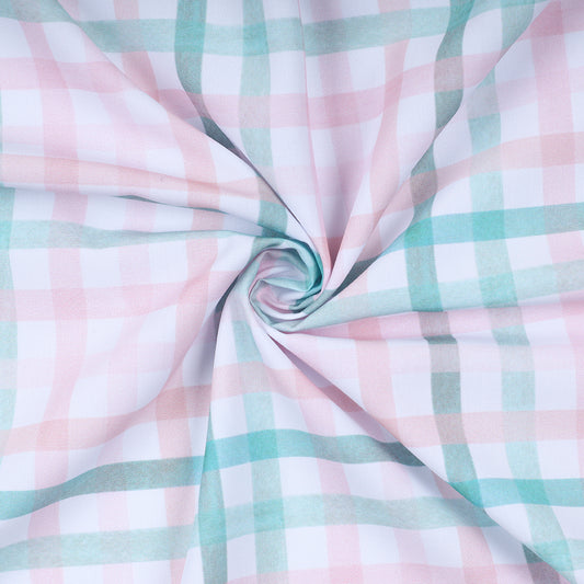 PP18 - Pink and Aqua foam Plaid printed 4.0