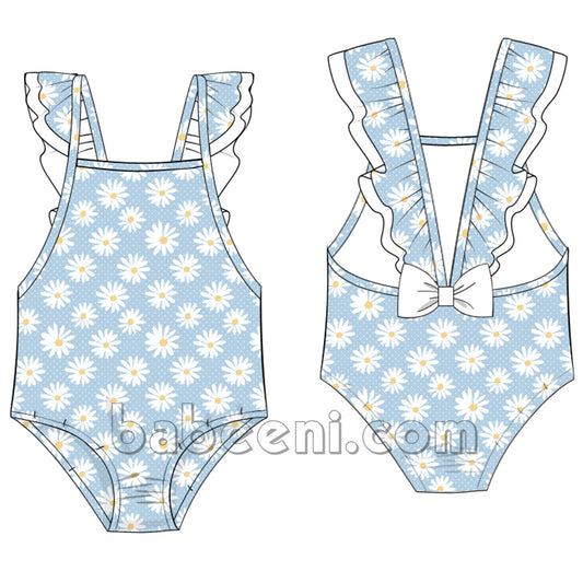 Lovely plain girl swimsuit - SW 444