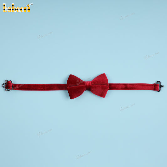 Boy Bow Tie In Dark Red Velvet - BB03