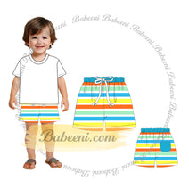 Boys Short Spring-Summer colorful lines prints - BC1309