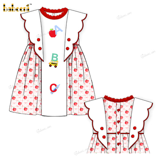 Girl Dress With ABC Letters Embroidered - DR3958