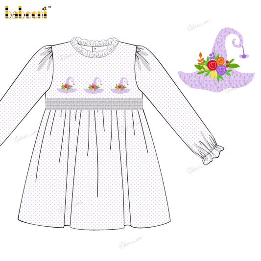 Girl Dress In White Flower Hand Embroidered - DR3984