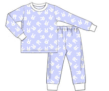 K262- Rabbit in baby blue knit printing 4.0 fabric