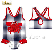 Crab applique girl swimwear - SW 544