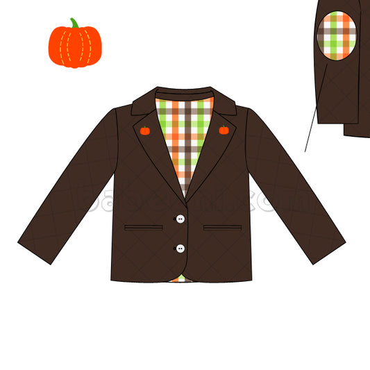 Pretty Pumpkin Quilted Vest for little boy - QC 50