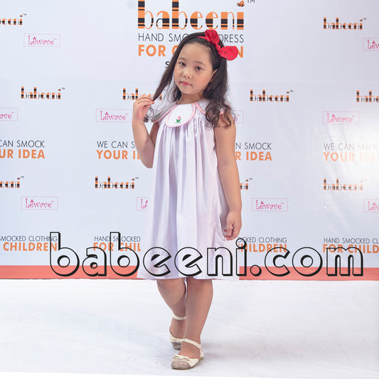 Pretty tulip embroidered little girl dress - DR 2433