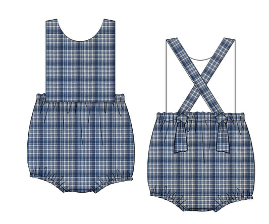 M110- Navy, white plaid