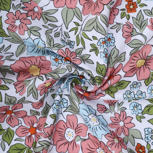 PP07- blue, coral medium floral printing 4.0