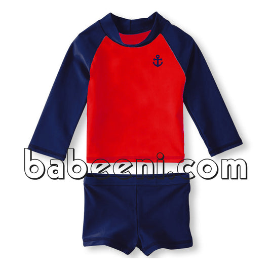 Nice anchor applique swimwear for little boys - SW 300