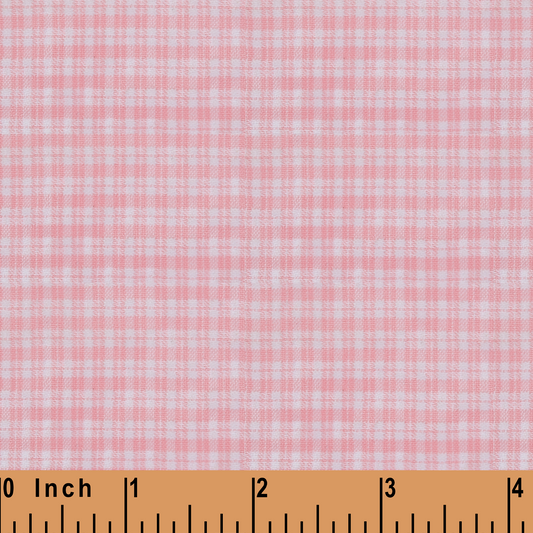 XB30- Pink small plaid seersucker