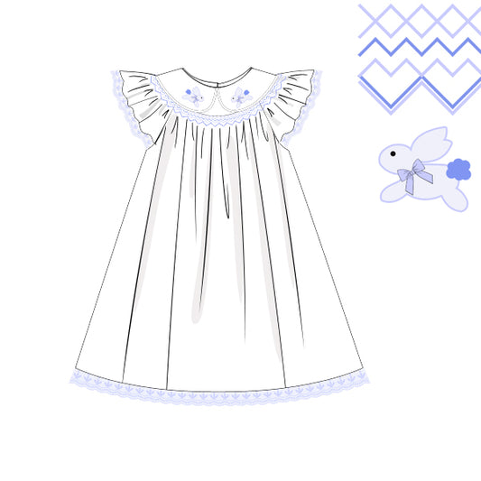 Lovely rabbit shadow embroidery dress – DR 3514