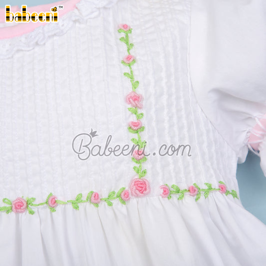 Elegant embroidered flower dress for baby girl - DR 2999A